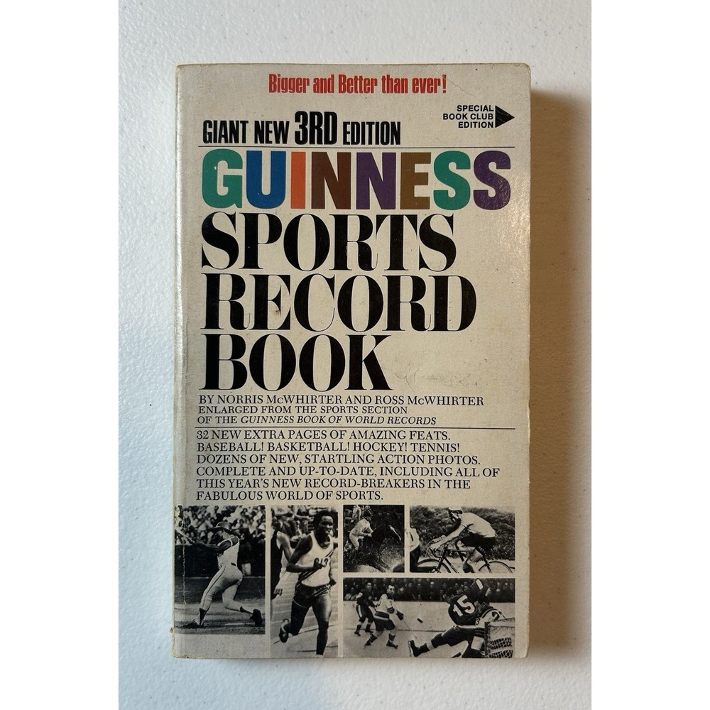 1974 Guinness Sports Record Book 3rd Edition Illustrated Paperback